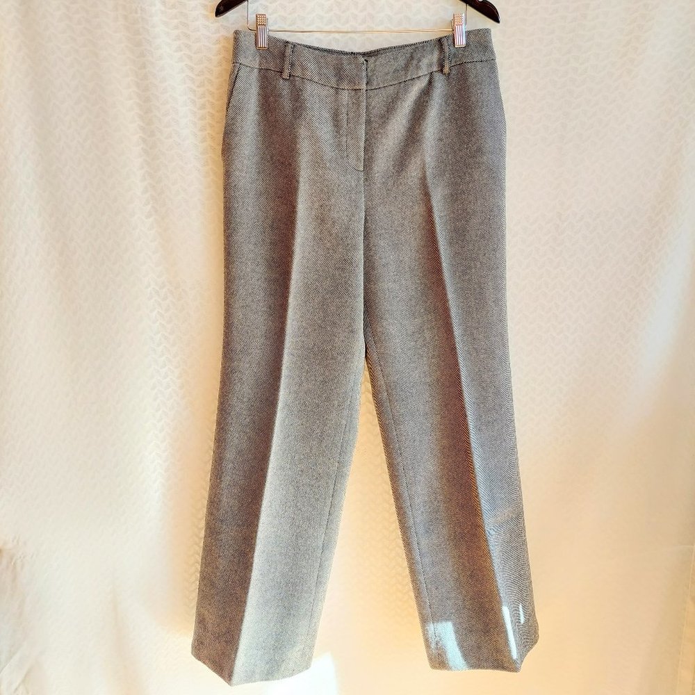 Grey tweed straight pants